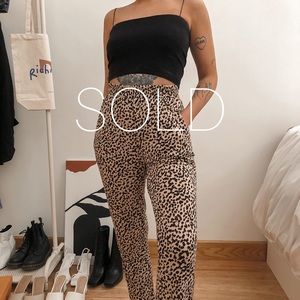 H&M - Leopard Print Pants Tapered Leg/Soft - XS/S